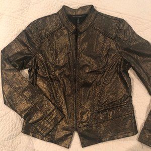 WHBM Metallic Cropped Band Jacket